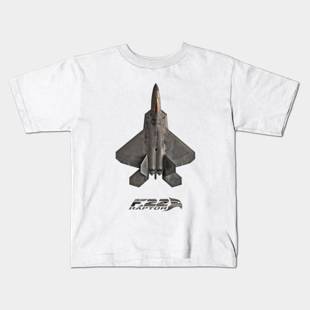 USAF F-22 Raptor Kids T-Shirt by SteveHClark